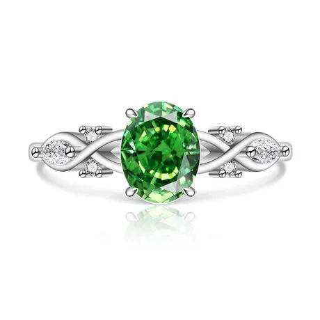 na_8_961064739768.jpg Double Inifinity Pear Cut Moss Agate Engagement Ring - 图片 1