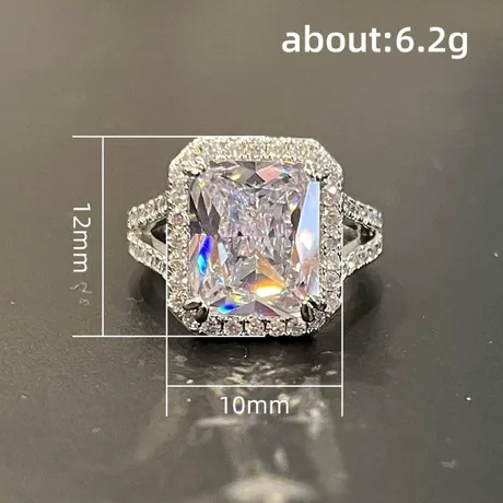 na_90_944451751392.jpg Bypass Inset Halo Radiant Cut Engagement Ring Set Sterling Silver - 图片 1