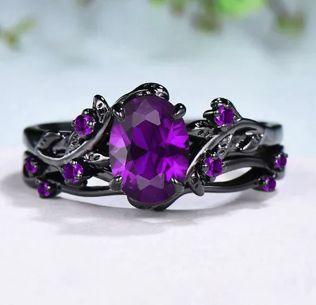 na_93_865142410937.jpg Leaf Vine Bypass Moss Agate Ring Pear Cut Stone - 图片 1
