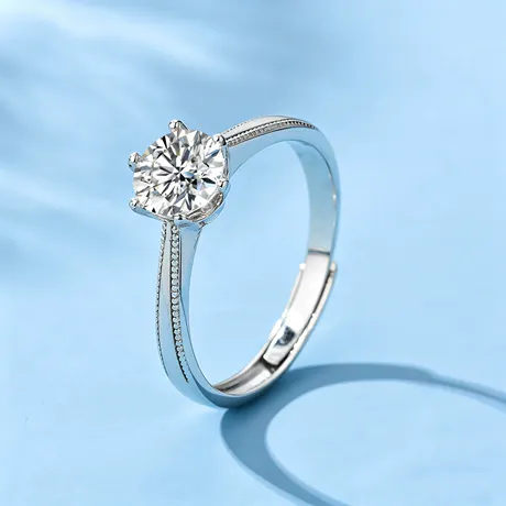 na_9_1044024231459.jpg Vintage Milgrain Round Solitaire Engagement Ring - 图片 1