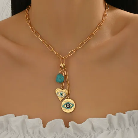 nk1_0_997075094724.jpg Move My Way Tennis Racket & Evil Eye Charm Necklace Set - 图片 1