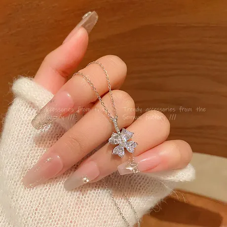 nk2_68_981869065908.jpg Custom Gold Infinity 3 Leaf Clover Birthstone Necklace - 图片 1
