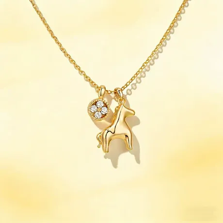 nk3_84_1008144692377.jpg Custom Gold Cat Necklace With Birthstone - 图片 1