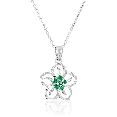 nk3_88_955688202870.jpg Gothic Black Fangs Flower Necklace In Sterling Silver - 图片 1