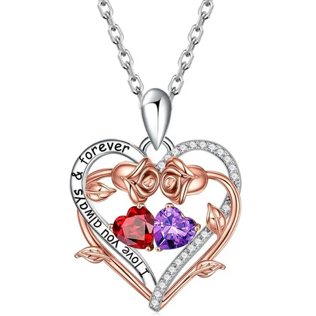 nk3_99_763350093605.jpg Petland Custom Mom & Dog Heart Necklace With Birthstone - 图片 1