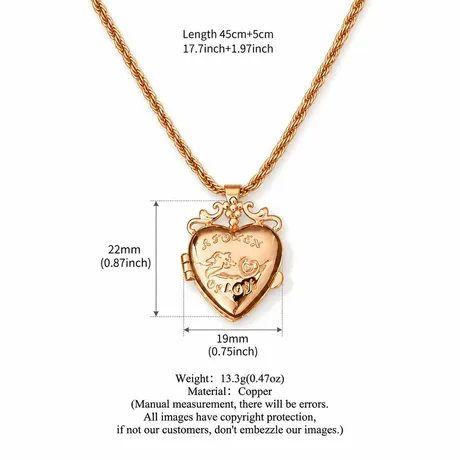 nk4_114_768296699034.jpg Custom Vintage Heart Photo Locket Necklace - 图片 1