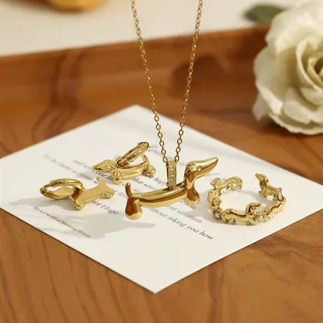 nk4_118_999293377843.jpg Petland Custom Dachshund Necklace With Heart Birthstone - 图片 1