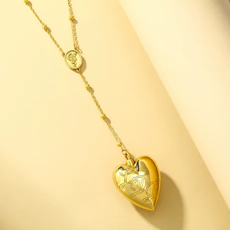 nk4_125_996052773659.jpg Custom Mother-Child Heart Locket Necklace With Birthstone - 图片 1