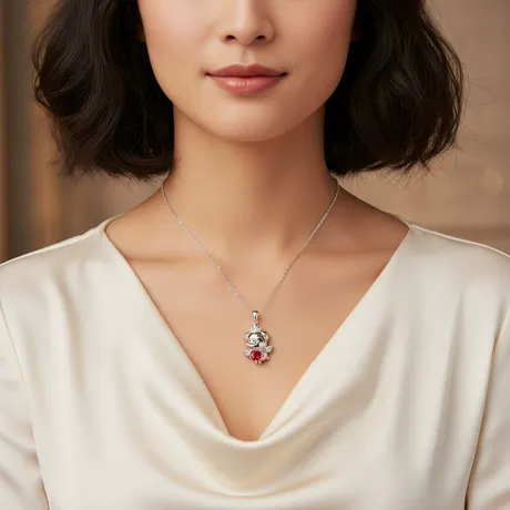 nk4_133_1044629671160.jpg Hug Me Custom Heart Birthstone Shetland Pony Necklace - 图片 1