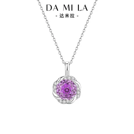 nk4_135_874166024143.jpg Rose Cut Pink Necklace Sterling Silver - 图片 1