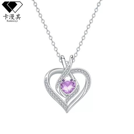nk4_140_936506175179.jpg Custom Two Tone Infinity Heart Necklace With 2 Birthstone - 图片 1