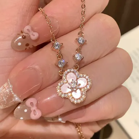nk4_145_985077325233.jpg Pink Sakura Cherry Blossom Necklace Sterling Silver - 图片 1
