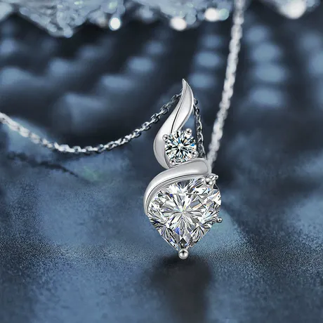nk5_166_1002175635768.jpg Custom Twisted Two Stone Heart Necklace - 图片 1