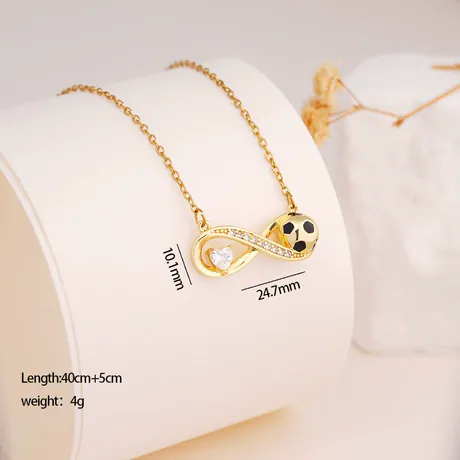 nk5_169_992146845348.jpg Infinity Couple Cat Necklace With Heart Stone - 图片 1
