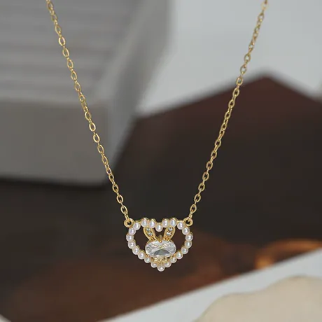 nk6_198_1062695092651.jpg Split Heart Friendship Necklace Set Sterling Silver - 图片 1