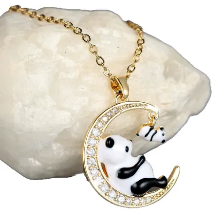 nk6_207_1072492838031.jpg Luna Astra Moon Black Cat And Bat Necklace - 图片 1