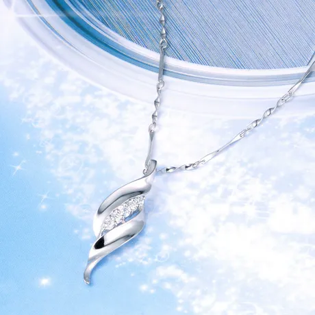 nk6_212_37530406976.jpg Custom Three Birthstones Bypass Two Tone Necklace - 图片 1