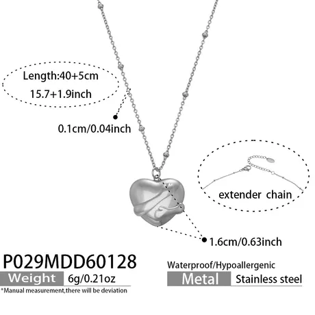 nk6_219_1018547093994.jpg "Warm Hug" Custom Engraved Heart Photo Locket Necklace - 图片 1
