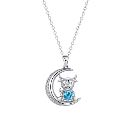 nk6_224_1073458074181.jpg Moon Hugers Custom Heart Birthstone Bunny Necklace - 图片 1