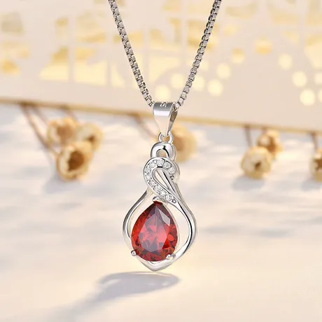 nk6_227_1077700765455.jpg Black Two Stone Cat Necklace Sterling Silver - 图片 1