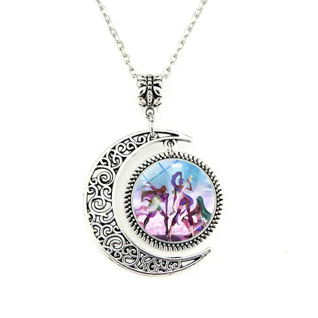 nk7_250_969276771062.jpg Star And Moon Custom Photo Necklace Rotatable Double Sided - 图片 1