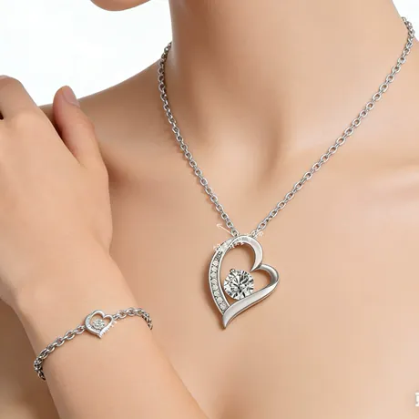 nk7_262_1033366009713.jpg Classic Heart Necklace Sterling Silver - 图片 1