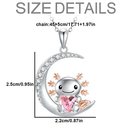 nk8_275_898438998594.jpg Luna Astra Custom Moonlit Axolotl Heart Birthstone Necklace - 图片 1