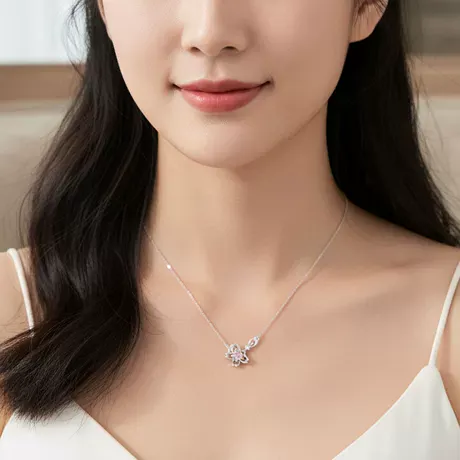 nk8_276_1061590808362.jpg Midsummer Night Pansy Love Flower Necklace - 图片 1