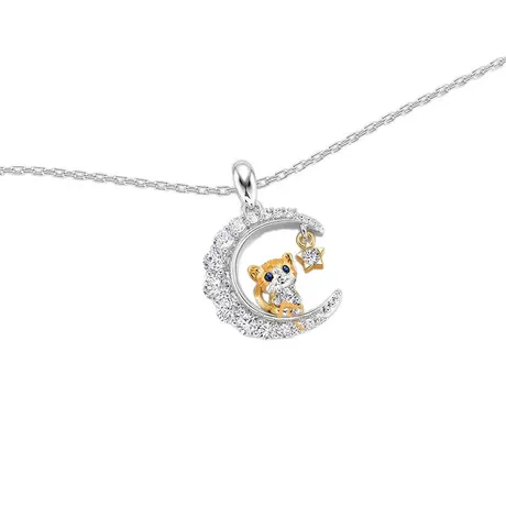 nk8_278_946935354608.jpg Luna Astra Moon Star Custom Cat Birthstone Necklace - 图片 1