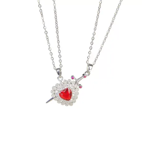 nk8_281_1006839343962.jpg Sword Couples Ruby Heart Necklace - 图片 1