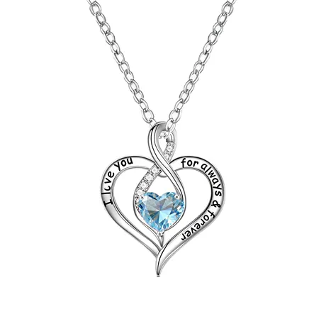 p27_1021014337054.jpg Custom Infinity Necklace 2 Heart Birthstones Names - 图片 1