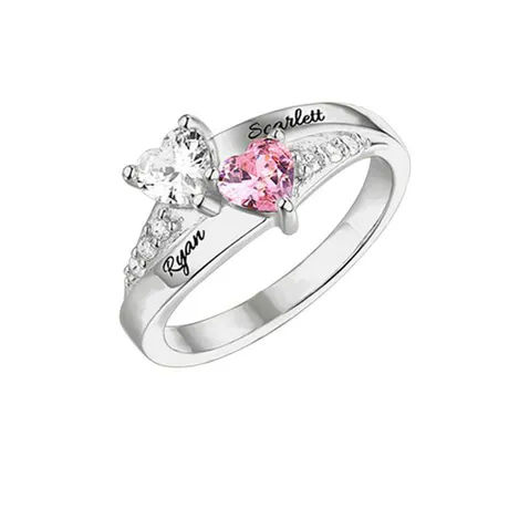 pr3_75_641662345541.jpg Custom Double Heart Birthstone Name Ring - 图片 1