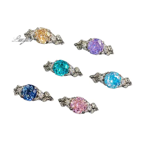 repl_1357_1072143255863.jpg Midsummer Night Love In Idleness Three Stone Purple Rose Ring - 图片 1