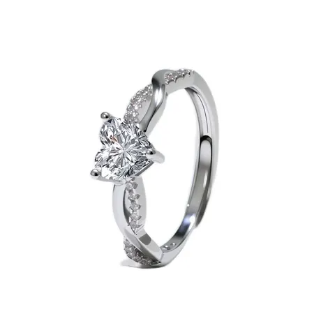 repl_1375_944952619159.jpg Custom Heart Promise Ring With Leaves Design Twist Band - 图片 1