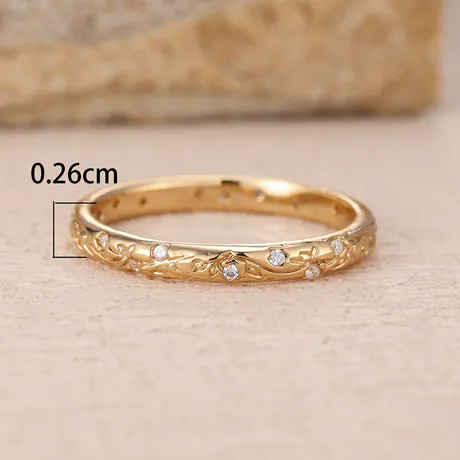 rg10_274_1077149549882.jpg Custom Women's Vine Engraved Wedding Band 10K/14K/18K Gold Platinum - 图片 1
