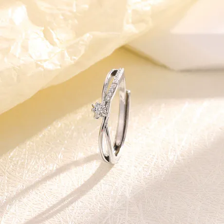 rg3_60_863809317130.jpg Crossover Pave Engagement Ring Sterling Silver - 图片 1
