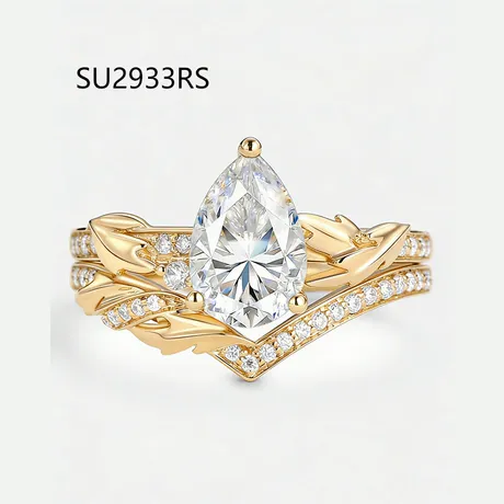 rg7_194_1036067171482.jpg Gold Twisted Olive Leaf Infinity Heart Ring - 图片 1