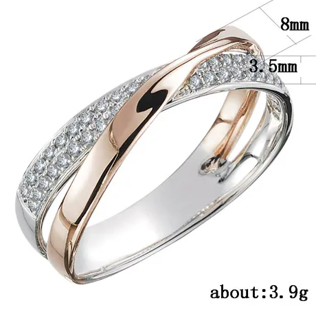 wb1_27_1059913375712.jpg Classic Women's Tri-Color Pavé Wedding Band - 图片 1