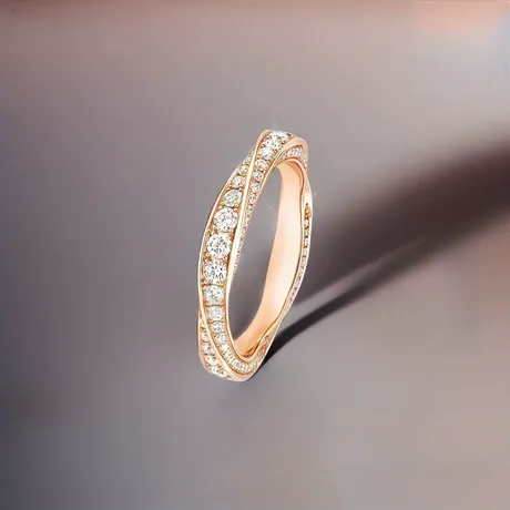 wb2_45_1012615179693.jpg Mobius Gold Gradient Pavé Wedding Band For Women - 图片 1