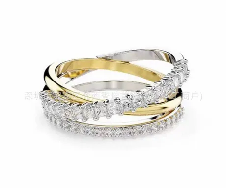 wb2_56_1001931616024.jpg Classic Two-Tone Trinity Wedding Band Sterling Silver - 图片 1