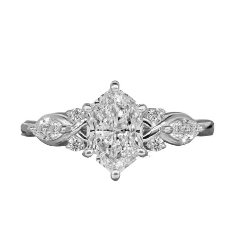 wd10_284_921410214060.jpg Amore Two Tone Three Stone Square Cut Engagement Ring - 图片 1