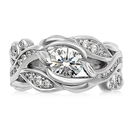 wd10_288_852731026419.jpg Infinity Twist Round Cut Wedding Ring Set Sterling Silver - 图片 1