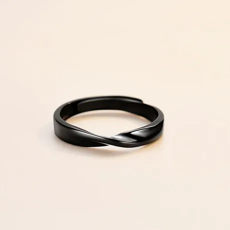 wd10_291_903976980242.jpg Classic Black Crossover Ring Sterling Silver - 图片 1