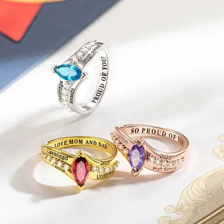 wd10_293_899641324629.jpg Custom Engraved Heart Shaped Engagement Ring - 图片 1