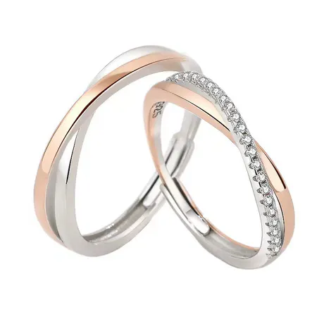 wd2_1_838289177760.jpg Two Tone Pave Crossover Wedding Band For Women - 图片 1