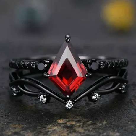 wd2_7_931426188454.jpg Until Death Gothic Black Coffin Cut Raven Ring Set 2pcs - 图片 1