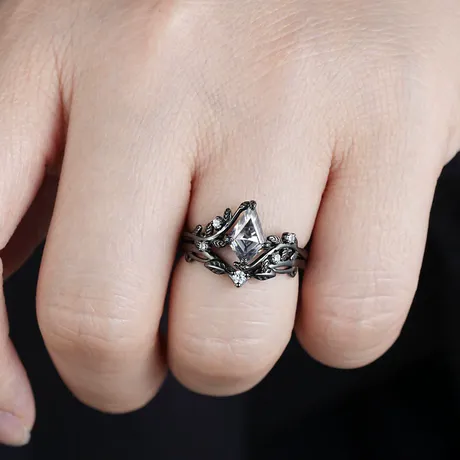 wd2_8_854704193253.jpg Until Death Coffin Cut Bypass Wing Engagement Ring Set - 图片 1
