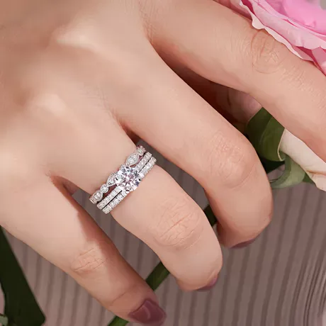 wd4_7_927909650062.jpg Vintage Oval Cut Bridal Ring Set In Sterling Silver - 图片 1