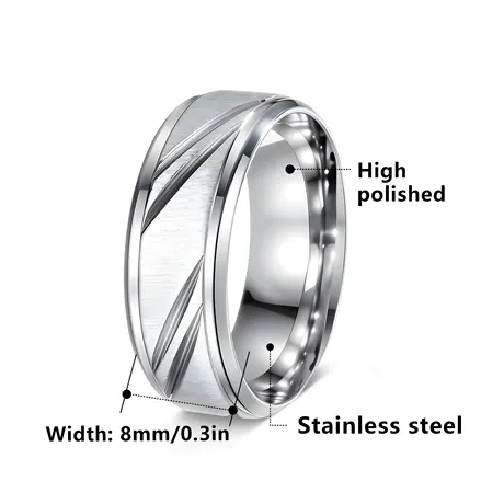 wd5_16_941057780612.jpg Classic Black Wedding Band For Men Bypass Wave Plain - 图片 1