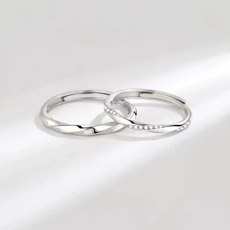 wd6_175_962188955388.jpg Simple Twisted Couple Ring Set Sterling Silver - 图片 1